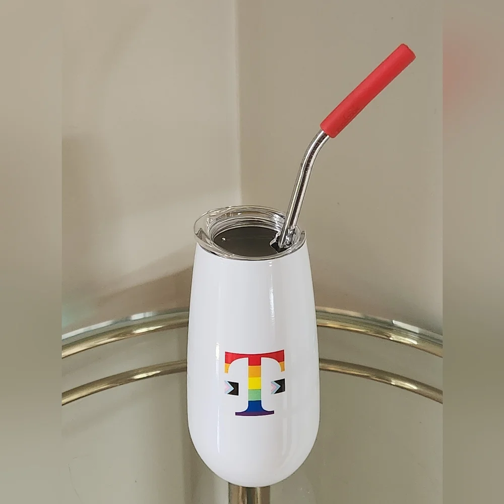 T-Mobile Slim Insulated Wine Drink Tumbler w/Lid Pride Colors NIP